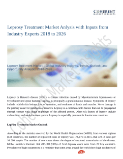 Leprosy Treatment Market To Grow Like Never Before By 2026