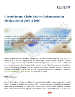 Chemotherapy Chairs Market Enhancement in Medical Sector 2018 to 2026