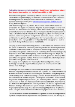 Patient Flow Management Solutions Market Global Trends, Market Share, Industry Size, Growth, Opportunities, and Market Forecast 2019 to 2029