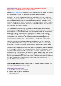 Aluminum Market Global Trends, Market Share, Industry Size, Growth, Opportunities, and Market Forecast 2019 to 2026