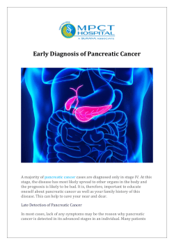 Early Diagnosis of Pancreatic Cancer
