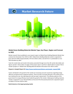 Green Building Materials Market Research Report - Forecast to 2022