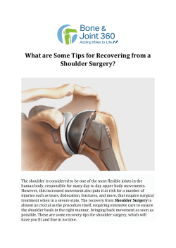 What are Some Tips for Recovering from a Shoulder Surgery