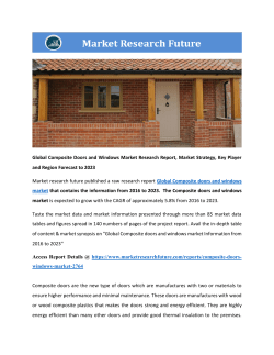 Global Composite doors and Windows Market Research Report - Forecast to 2023