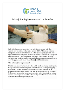 Ankle Joint Replacement and its Benefits