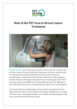 Role of the PET Scan in Breast Cancer Treatment