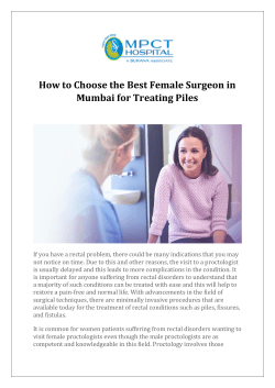 How to Choose the Best Female Surgeon in Mumbai for Treating Piles