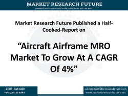 Aircraft Airframe MRO Market Research Report Information - Global Forecast to 2025