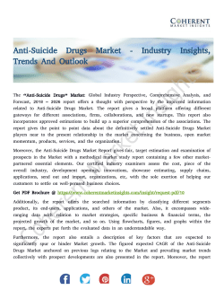 Anti-Suicide Drugs Market