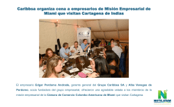 Caribbsa organiza cena a empresarios de Misión Empresarial de Miami que visitan Cartagena de Indias