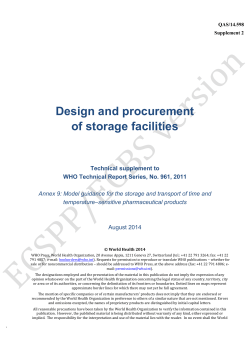 Design and procurement of storage facilities