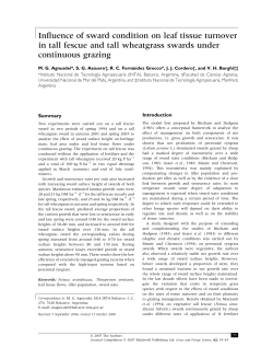 Influence of sward condition on leaf tissue turnover in tall fescue and
