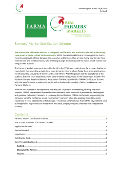 Farmers` Market Certification Scheme Contents