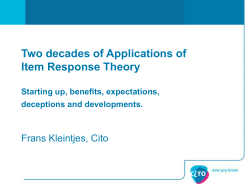 Applications of IRT Cito Reading Index Primary Education