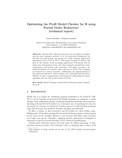 Optimising the ProB Model Checker for B using Partial Order