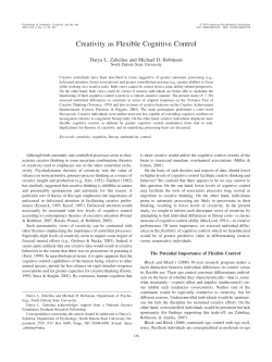 Creativity as Flexible Cognitive Control