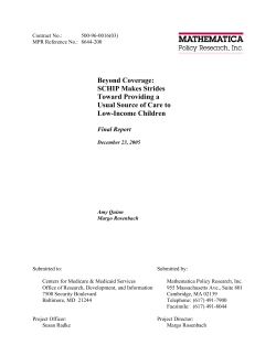 SCHIP Makes Strides Toward Providing a Usual Source of Care to