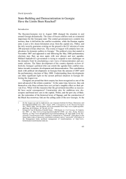 State-Building and Democratization in Georgia: Have the Limits