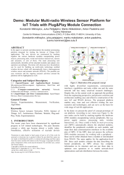Demo: Modular Multi-radio Wireless Sensor Platform for IoT Trials