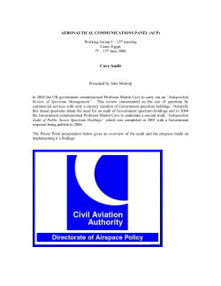 Cave Audit - Independent Review of Spectrum Management