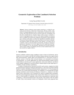 Geometric Exploration of the Landmark Selection Problem