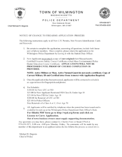 License to Carry Application - Wilmington, MA Police Department