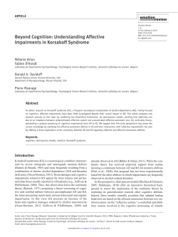 Beyond Cognition: Understanding Affective Impairments in