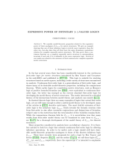 Expressive power of infinitary - UVic Math