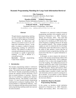 Dynamic Programming Matching for Large Scale Information Retrieval