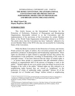 international convention for the protection of performers