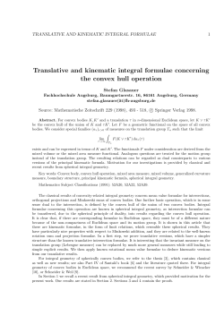 Translative and kinematic integral formulae concerning the convex