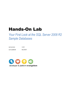 Hands On Lab: Your First Look at the SQL Server 2008 R2 Sample