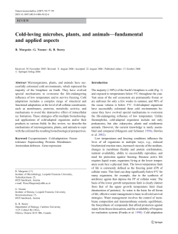 Cold-loving microbes, plants, and animals&mdash;fundamental and