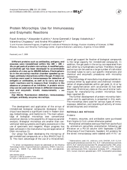 Protein Microchips: Use for Immunoassay and Enzymatic Reactions