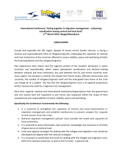 Acting together in migration management &ndash; enhancing