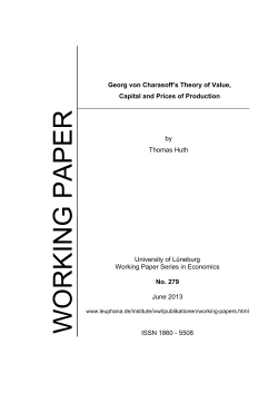 Georg von Charasoff`s Theory of Value, Capital and Prices of