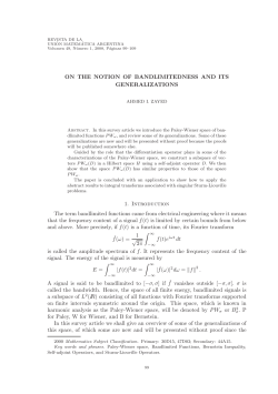 ON THE NOTION OF BANDLIMITEDNESS AND ITS