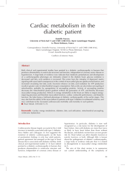 Cardiac metabolism in the diabetic patient