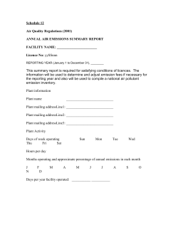 Annual Air Emissions Summary Report