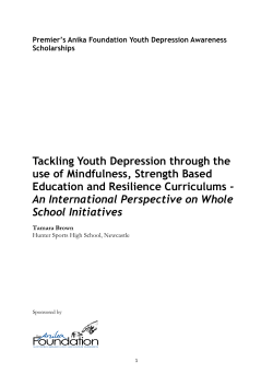 Tackling Youth Depression through the use of Mindfulness, Strength