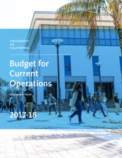 Budget for Current Operations - University of California | Office of
