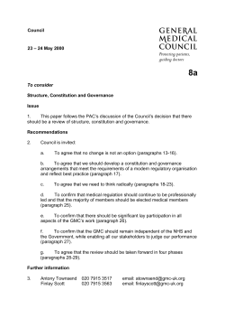 To consider Structure, Constitution and Governance Issue 1