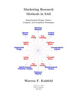 Marketing Research Methods in SAS Warren F. Kuhfeld