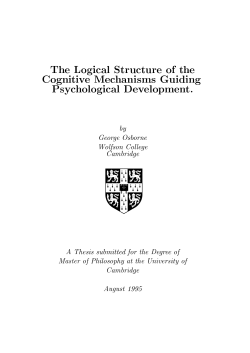 The Logical Structure of the Cognitive Mechanisms Guiding