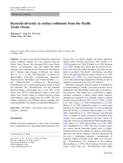 Bacterial diversity in surface sediments from the Pacific Arctic Ocean