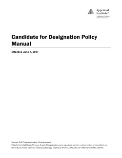 Candidate for Designation Policy Manual