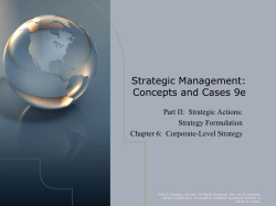 PART 2 Strategic Actions: Strategy Formulation