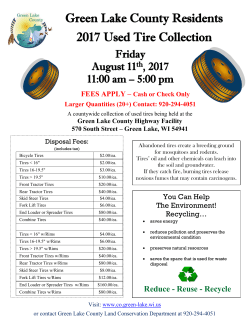 Green Lake County Residents 2017 Used Tire Collection