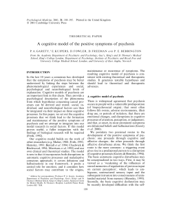 A cognitive model of the positive symptoms of