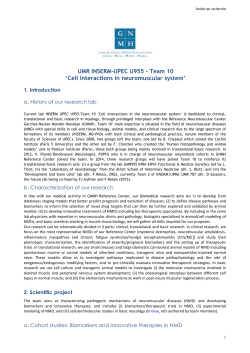 2.1. Projet scientifique de l`unit&eacute; - Vague D : campagne d`&eacute;valuation